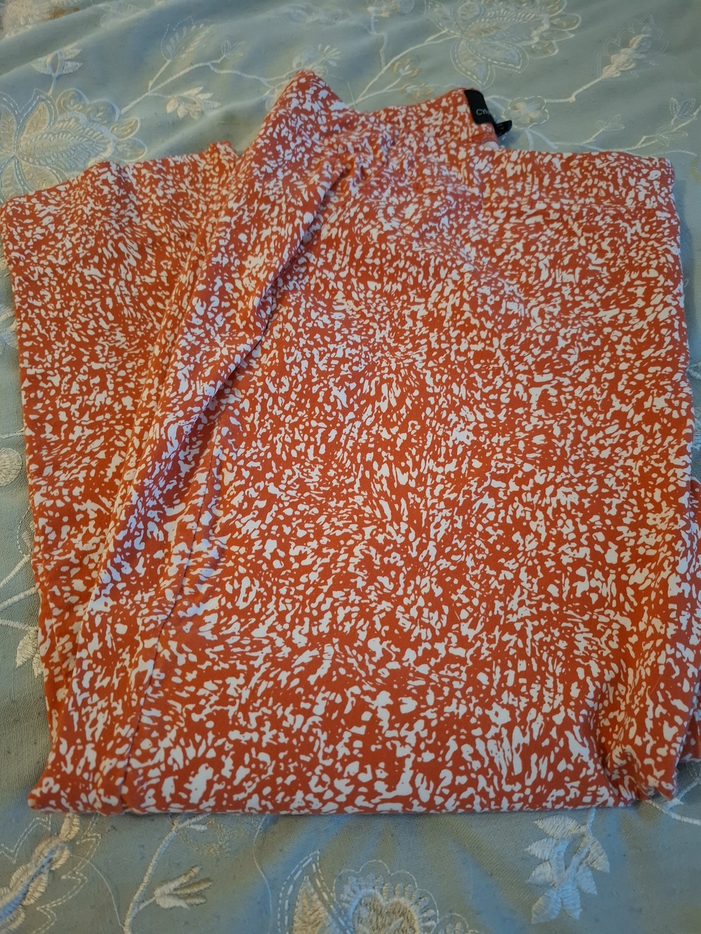 Cynthia Rowley Orange and White Printed Ankle Pants